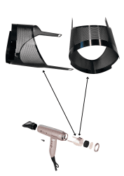 YAFLRETEXCEL_NE Gamma+ 360° sidonät i svart aluminium för Gamma+ XCELL E och XCELL S hårfön hårfön Salon Tools Scandinavia Servi