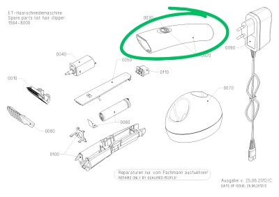 Zoom bild av Moser Housing Li+ Pro Mini 1584 Hölje med strömbrytare till Moser Li+Pro Mini, första generationen