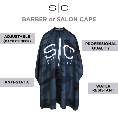 Zoom bild av stylecraft143072_1_StyleCraft Camouflage Black Barber Stylist Cape