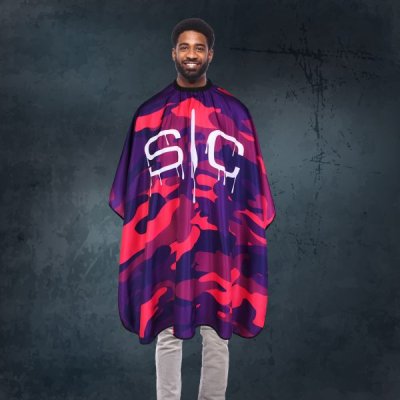 Zoom bild av stylecraft143082_1_ Camouflage Pink and Purple Barbe Stylist Cape frisörkappa kappa